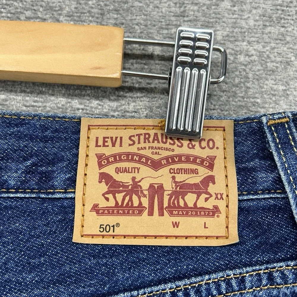 Levis 501 Cut Off Shorts Women Size 30 Blue Denim Classic Summer Bohemian